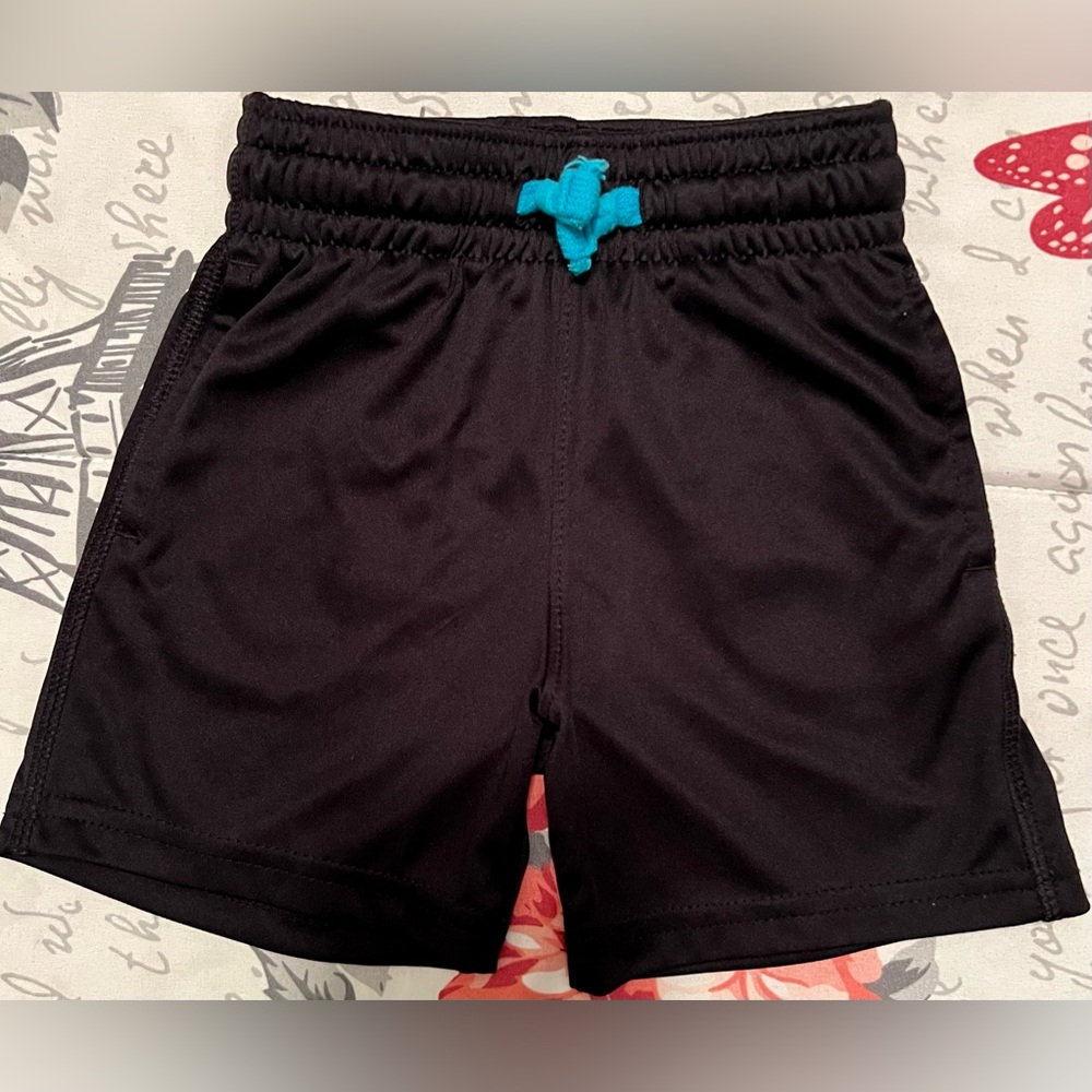 Toddler/Baby Boy’s Cat & Jack Black Sport Shorts w blue Drawstring SZ 18 months